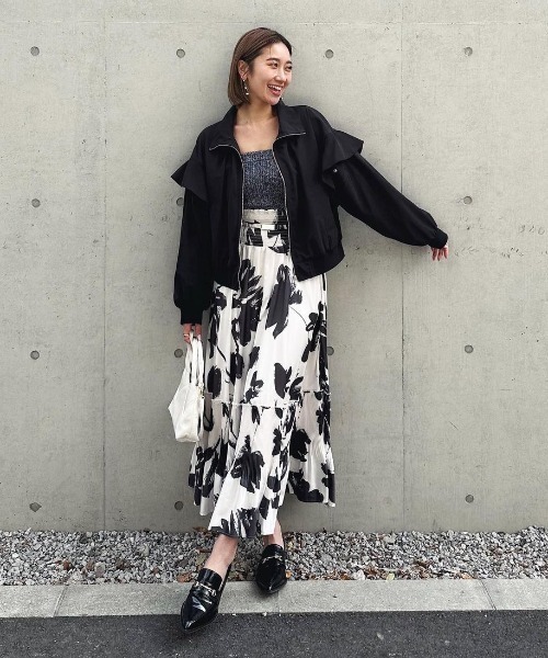 【セール】フリルショルダー2WAYブルゾン（ブルゾン）｜rienda（リエンダ）