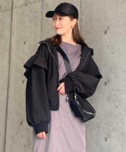 【セール】フリルショルダー2WAYブルゾン（ブルゾン）｜rienda（リエンダ）