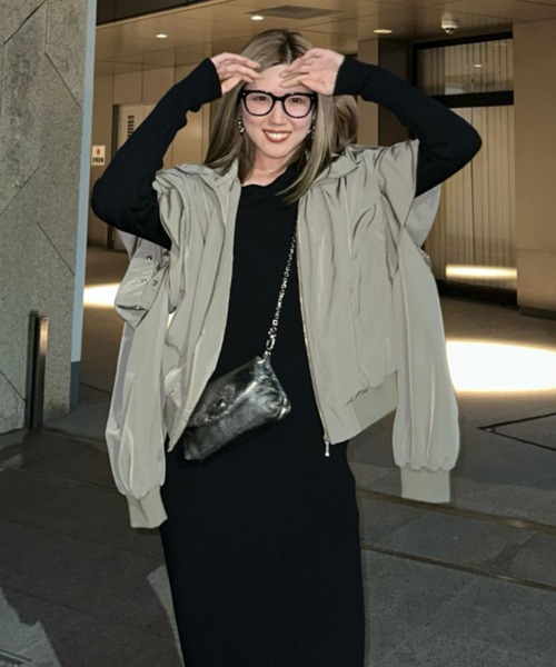 【セール】フリルショルダー2WAYブルゾン（ブルゾン）｜rienda（リエンダ）