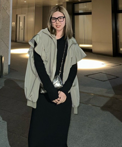 【セール】フリルショルダー2WAYブルゾン（ブルゾン）｜rienda（リエンダ）