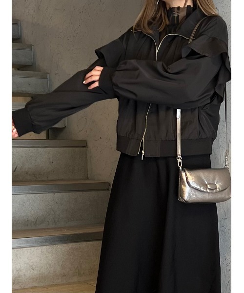 【セール】フリルショルダー2WAYブルゾン（ブルゾン）｜rienda（リエンダ）