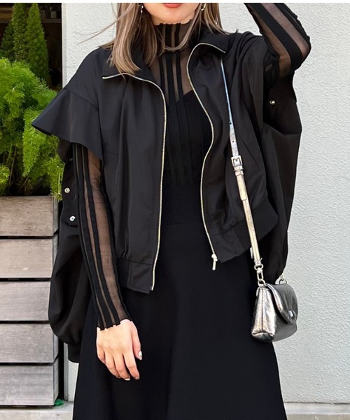 【セール】フリルショルダー2WAYブルゾン（ブルゾン）｜rienda（リエンダ）