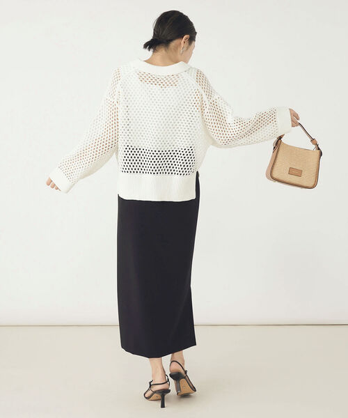 NOLLEY’S（ノーリーズ）の「《手洗い可能》メッシュポロプルオーバーニット（ニット/セーター・レディース・オフホワイト/ベビーピンク・38）」の18枚目の写真