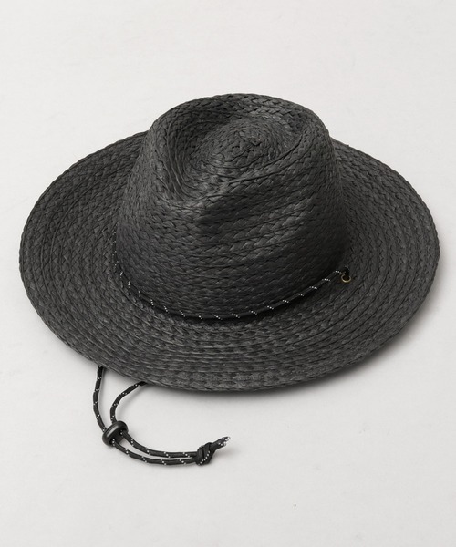 Basiquenti（ベーシックエンティ）の「ドローコード付き ロングブリム ペーパー ハット（ハット・メンズ・ブラック/キャメル・FREE）」の8枚目の写真