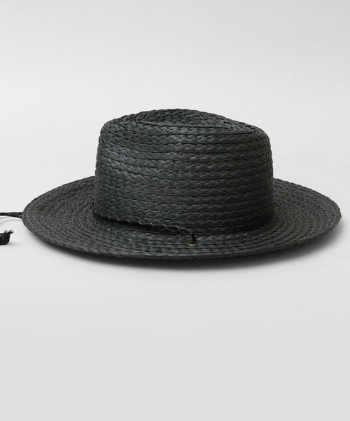Basiquenti（ベーシックエンティ）の「ドローコード付き ロングブリム ペーパー ハット（ハット・メンズ・ブラック/キャメル・FREE）」の18枚目の写真