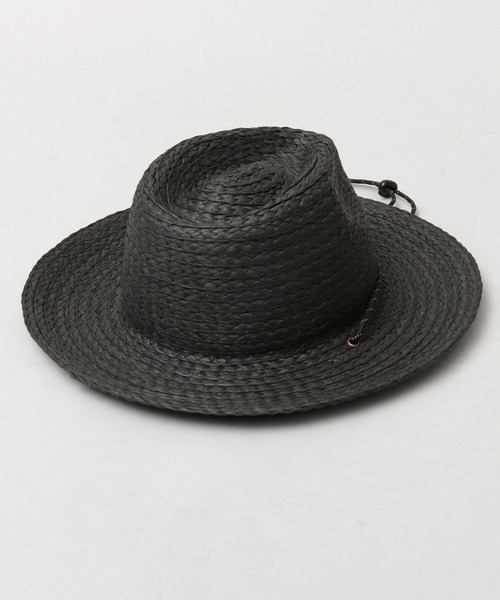 Basiquenti（ベーシックエンティ）の「ドローコード付き ロングブリム ペーパー ハット（ハット・メンズ・ブラック/キャメル・FREE）」の19枚目の写真