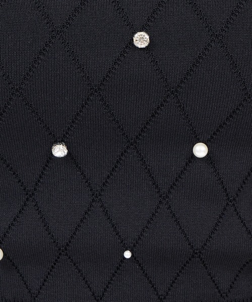 ROYAL PARTY（ロイヤルパーティー）の「ジュエルニットトップス（ニット/セーター・レディース・オフホワイト/ピンク/ブラック・FREE）」の7枚目の写真