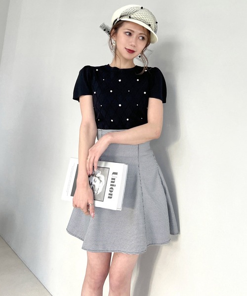 ROYAL PARTY（ロイヤルパーティー）の「ジュエルニットトップス（ニット/セーター・レディース・オフホワイト/ピンク/ブラック・FREE）」の6枚目の写真