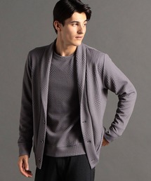 MONSIEUR NICOLE | ジオメトリックブリスタージャカード カーディガン(スウェット)
