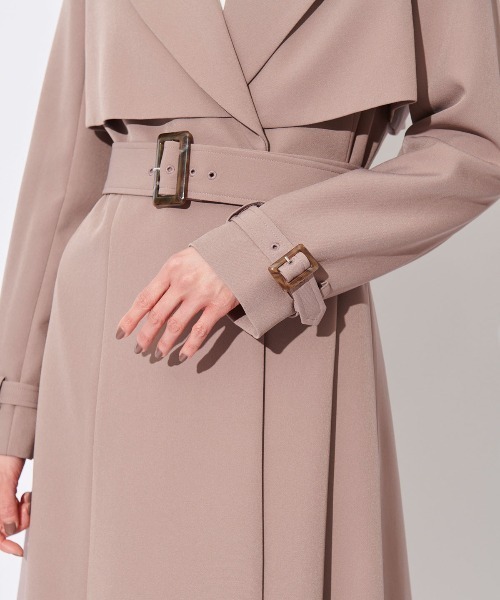 And Couture ダブルクロストレンチコート ロング 38 紺 羽織 And