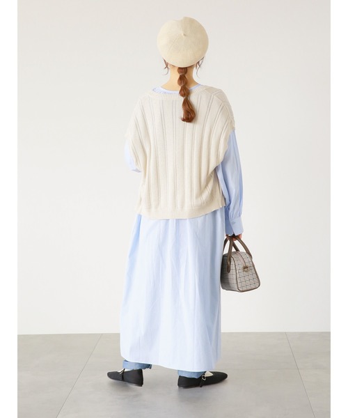 ehka sopo（エヘカソポ）の「ギャザーシャツワンピース（シャツワンピース・レディース・オフホワイト/ブラック/サックスブルー・ﾌﾘ-）」の18枚目の写真