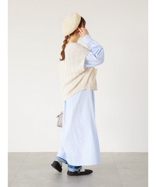 ehka sopo（エヘカソポ）の「ギャザーシャツワンピース（シャツワンピース・レディース・オフホワイト/ブラック/サックスブルー・ﾌﾘ-）」の20枚目の写真