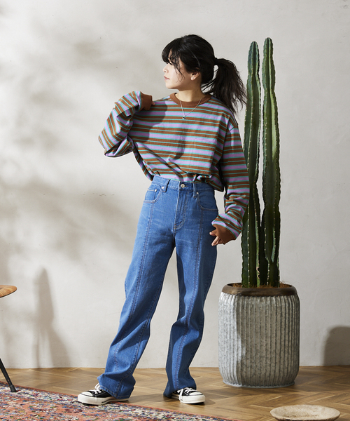 JOURNAL STANDARD relume(ジャーナルスタンダード レリューム)の「Relume Jeans マルチボーダー ロングスリーブTシャツ(Tシャツ/カットソー・メンズ・ホワイト/ブラウン/サックスブルー・MEDIUM/LARGE)」の21枚目の写真