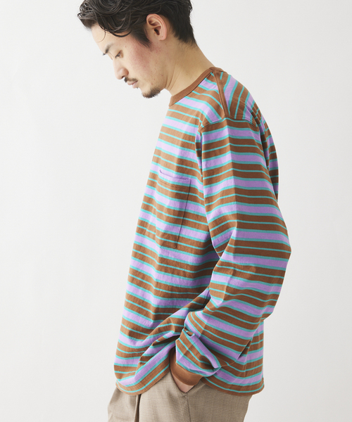 JOURNAL STANDARD relume(ジャーナルスタンダード レリューム)の「Relume Jeans マルチボーダー ロングスリーブTシャツ(Tシャツ/カットソー・メンズ・ホワイト/ブラウン/サックスブルー・MEDIUM/LARGE)」の22枚目の写真