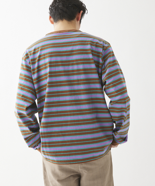 JOURNAL STANDARD relume(ジャーナルスタンダード レリューム)の「Relume Jeans マルチボーダー ロングスリーブTシャツ(Tシャツ/カットソー・メンズ・ホワイト/ブラウン/サックスブルー・MEDIUM/LARGE)」の10枚目の写真