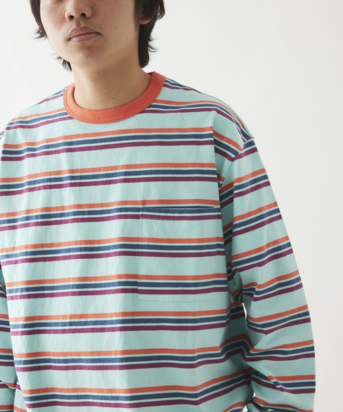 JOURNAL STANDARD relume(ジャーナルスタンダード レリューム)の「Relume Jeans マルチボーダー ロングスリーブTシャツ(Tシャツ/カットソー・メンズ・ホワイト/ブラウン/サックスブルー・MEDIUM/LARGE)」の15枚目の写真