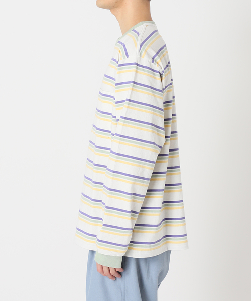 JOURNAL STANDARD relume(ジャーナルスタンダード レリューム)の「Relume Jeans マルチボーダー ロングスリーブTシャツ(Tシャツ/カットソー・メンズ・ホワイト/ブラウン/サックスブルー・MEDIUM/LARGE)」の19枚目の写真