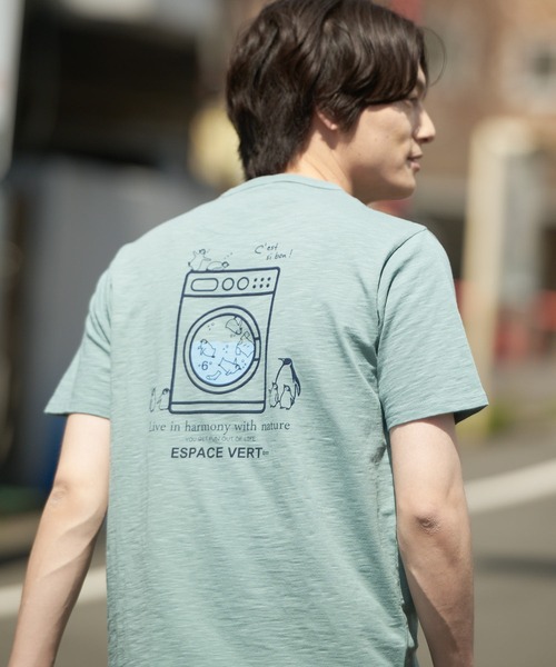 Blue Standard （ブルースタンダード）の「【BLUE STANDARD/ブルースタンダード】別注　ペンギンプリントTシャツ  スラブ　さらさら（Tシャツ/カットソー・メンズ・その他/その他2/その他1/その他4/その他3・MEDIUM/X-LARGE/SMALL/LARGE）」の4枚目の写真