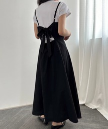 バックリボンキャミソールワンピース