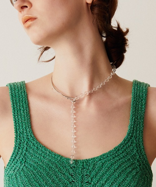 GOLDY（ゴールディ）の「クリア ボール ネックカフ（ネックレス・レディース・シルバー/ゴールド・FREE）」の2枚目の写真