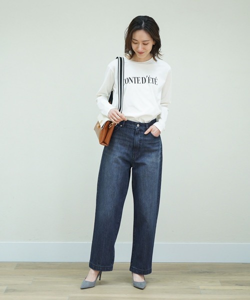Elura(エルーラ)の「長袖ロゴTシャツ(Tシャツ/カットソー・レディース・ホワイト/チャコールグレー・MEDIUM/LARGE)」の8枚目の写真
