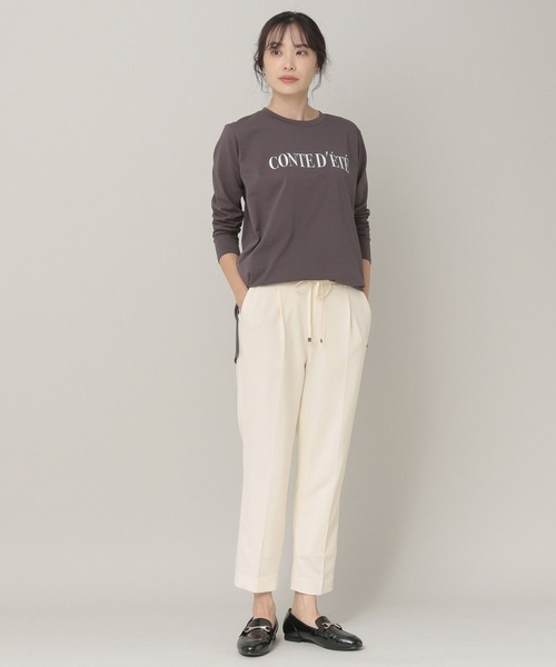 Elura(エルーラ)の「長袖ロゴTシャツ(Tシャツ/カットソー・レディース・ホワイト/チャコールグレー・MEDIUM/LARGE)」の3枚目の写真