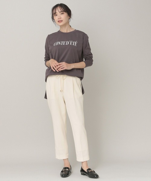 Elura(エルーラ)の「長袖ロゴTシャツ(Tシャツ/カットソー・レディース・ホワイト/チャコールグレー・MEDIUM/LARGE)」の4枚目の写真