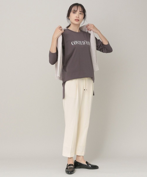 Elura(エルーラ)の「長袖ロゴTシャツ(Tシャツ/カットソー・レディース・ホワイト/チャコールグレー・MEDIUM/LARGE)」の5枚目の写真