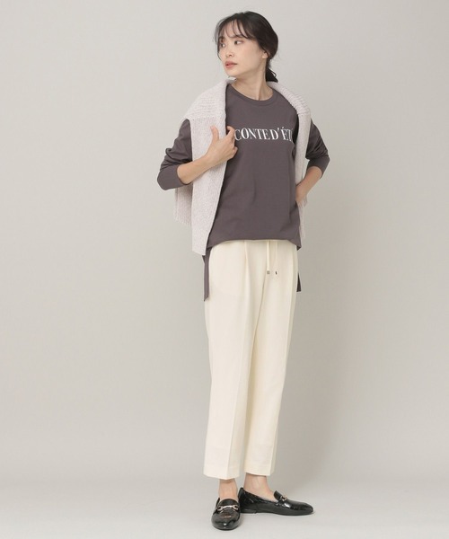 Elura(エルーラ)の「長袖ロゴTシャツ(Tシャツ/カットソー・レディース・ホワイト/チャコールグレー・MEDIUM/LARGE)」の6枚目の写真