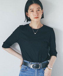 RIVE DROITE | MONN.:. (モン)/テレコ５分袖Tシャツ(Tシャツ/カットソー)