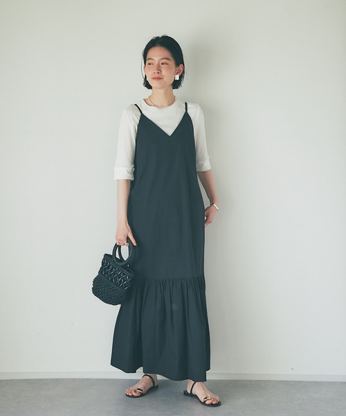 RIVE DROITE（リヴドロワ）の「MONN.:. (モン)/テレコ５分袖Tシャツ（Tシャツ/カットソー・レディース・オフホワイト/ブラック/ネイビー・FREE）」の7枚目の写真