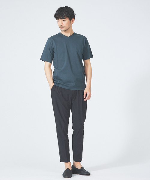 ABAHOUSE GRAY(アバハウスグレイ)の「【マイクロ鹿の子】シルケット Vネック Tシャツ(Tシャツ/カットソー・メンズ・ブルー/グリーン/ネイビー/ブラック/ホワイト/グレイッシュベージュ・46/48/50)」の17枚目の写真