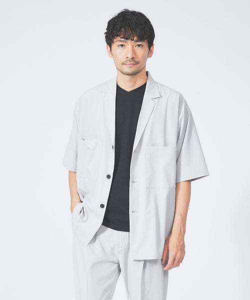 ABAHOUSE GRAY(アバハウスグレイ)の「【マイクロ鹿の子】シルケット Vネック Tシャツ(Tシャツ/カットソー・メンズ・ブルー/グリーン/ネイビー/ブラック/ホワイト/グレイッシュベージュ・46/48/50)」の19枚目の写真