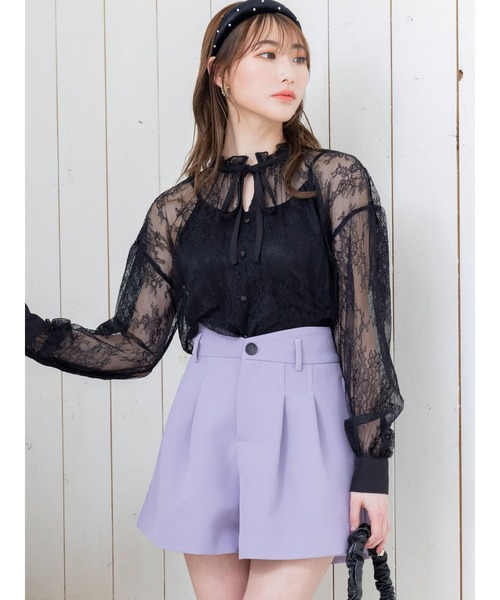 DURAS（デュラス）の「タックショートパンツ（その他パンツ・レディース・ホワイト/パープル/ブラック・MEDIUM/SMALL）」の3枚目の写真