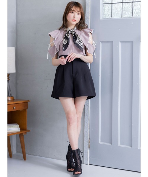 DURAS（デュラス）の「タックショートパンツ（その他パンツ・レディース・ホワイト/パープル/ブラック・MEDIUM/SMALL）」の2枚目の写真