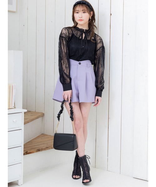 DURAS（デュラス）の「タックショートパンツ（その他パンツ・レディース・ホワイト/パープル/ブラック・MEDIUM/SMALL）」の7枚目の写真