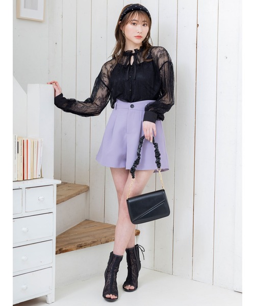 DURAS（デュラス）の「タックショートパンツ（その他パンツ・レディース・ホワイト/パープル/ブラック・MEDIUM/SMALL）」の9枚目の写真