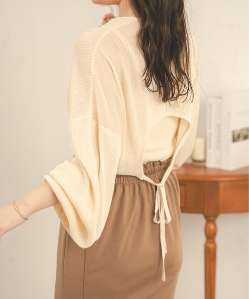 Ambre Neige(アンブルネージュ)の「【セットアイテム】シアーキャミ&ボレロセット/WEB/EC限定商品(アンサンブル・レディース・ダークブラウン/ピンク/アイボリー・FREE)」の19枚目の写真