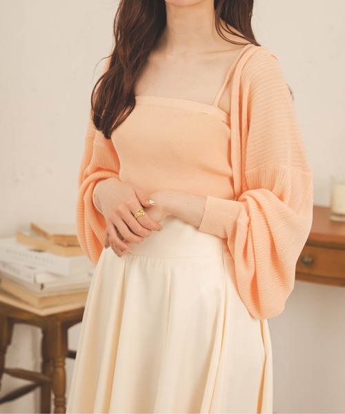 Ambre Neige(アンブルネージュ)の「【セットアイテム】シアーキャミ&ボレロセット/WEB/EC限定商品(アンサンブル・レディース・ダークブラウン/ピンク/アイボリー・FREE)」の10枚目の写真