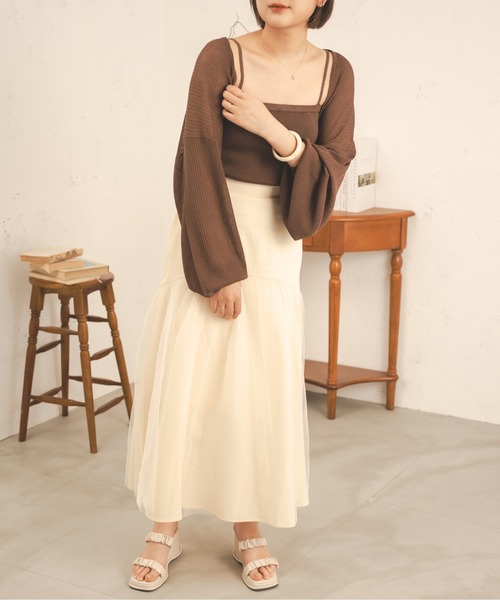 Ambre Neige(アンブルネージュ)の「【セットアイテム】シアーキャミ&ボレロセット/WEB/EC限定商品(アンサンブル・レディース・ダークブラウン/ピンク/アイボリー・FREE)」の20枚目の写真