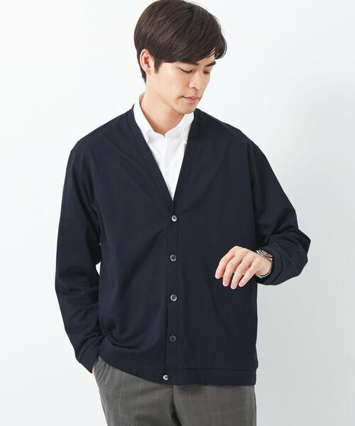 green label relaxing（グリーンレーベルリラクシング）の「DUADRY CLEAN バーズアイ カーディガン -吸水速乾・抗菌-（カーディガン/ボレロ・メンズ・ダークグレー/ベージュ/ネイビー・S/M/XL/L）」の5枚目の写真