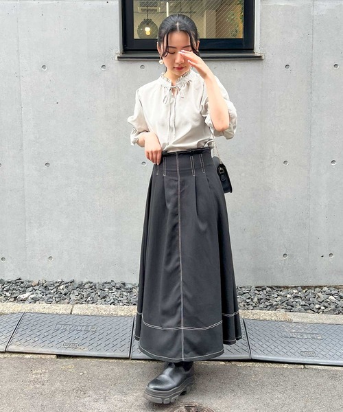 frunco(フランコ)の「various button blouse(シャツ/ブラウス・レディース・ミント/ホワイト/ブルーグレー・FREE)」の14枚目の写真