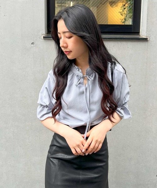 frunco(フランコ)の「various button blouse(シャツ/ブラウス・レディース・ミント/ホワイト/ブルーグレー・FREE)」の8枚目の写真