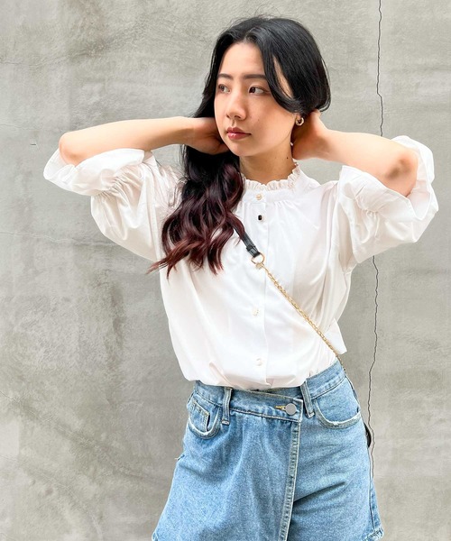 frunco(フランコ)の「various button blouse(シャツ/ブラウス・レディース・ミント/ホワイト/ブルーグレー・FREE)」の19枚目の写真