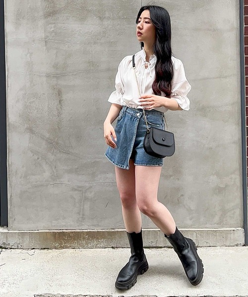 frunco(フランコ)の「various button blouse(シャツ/ブラウス・レディース・ミント/ホワイト/ブルーグレー・FREE)」の7枚目の写真