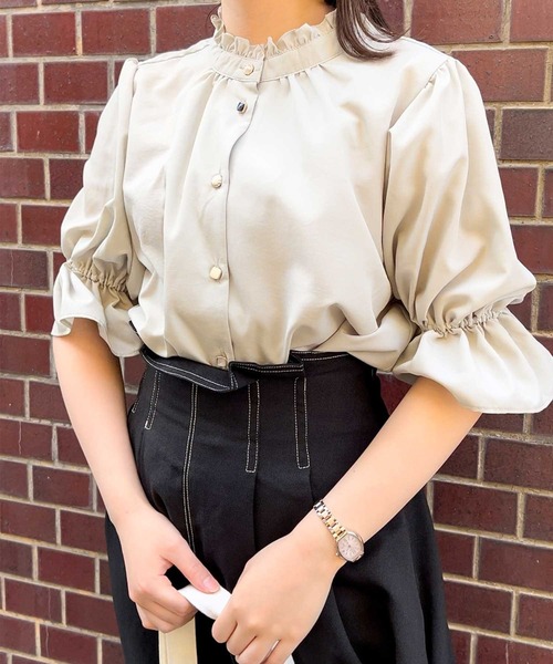 frunco(フランコ)の「various button blouse(シャツ/ブラウス・レディース・ミント/ホワイト/ブルーグレー・FREE)」の11枚目の写真
