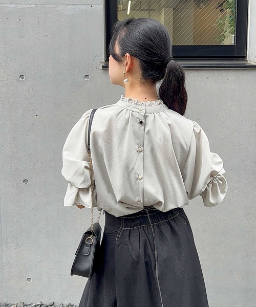 frunco(フランコ)の「various button blouse(シャツ/ブラウス・レディース・ミント/ホワイト/ブルーグレー・FREE)」の12枚目の写真