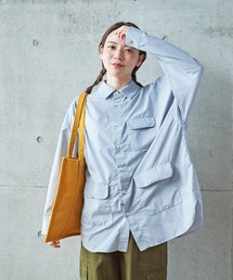 PAR ICI | ポリエステル/レーヨン ミニチェックフィッシングBIGシャツ(シャツ/ブラウス)