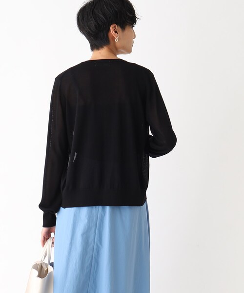 OPAQUE.CLIP（オペークドットクリップ）の「◆アイスタッチ シアーニットカーディガン【接触冷感/洗える】（カーディガン/ボレロ・レディース・ブラック/ライトブルー/ブラウン系/ピンク系/ブルー/チャコールグレー・40/38）」の19枚目の写真