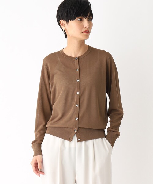 OPAQUE.CLIP（オペークドットクリップ）の「◆アイスタッチ シアーニットカーディガン【接触冷感/洗える】（カーディガン/ボレロ・レディース・ブラック/ライトブルー/ブラウン系/ピンク系/ブルー/チャコールグレー・40/38）」の8枚目の写真